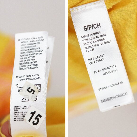 NEW Sisstrevolution I'm Fluttered Dress S Batwing Dolman Yellow Pink Gauze Mini - Picture 10 of 16